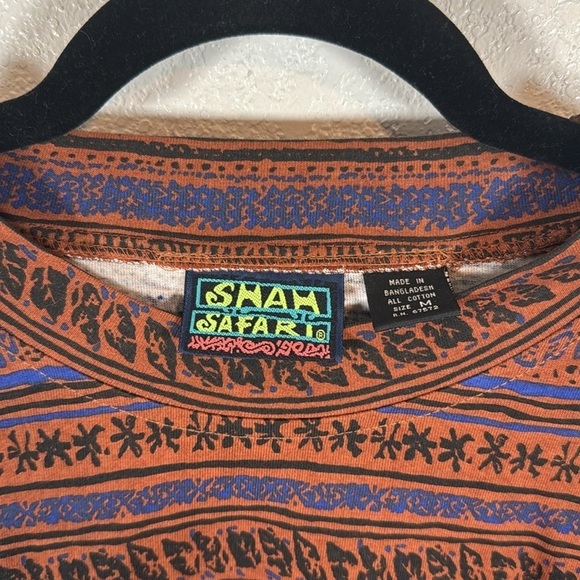 Vintage Sham Safari All African Over Print 90’s Tee Shirt Size Medium - Picture 3 of 6